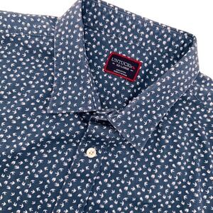 UNTUCKit Men's Short Sleeve Button‎ Down Shirt XX Large Blue Bird Print Cotton